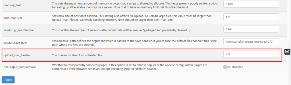 multi php ini - Value