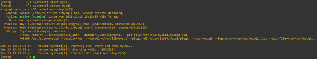 MySQL Error - Start_Status
