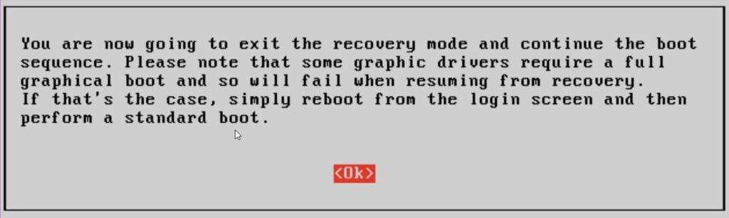 Recovery Menu - Exit